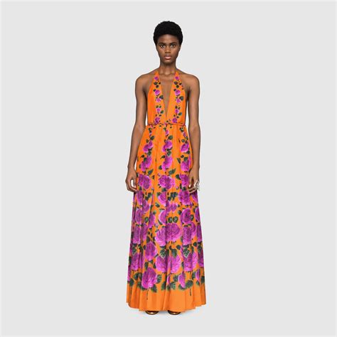 gucci rose garden print silk dress|gucci dresses uk.